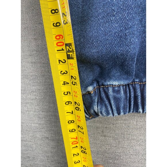 Express Jogger Jeans Super High Rise Womens 8R Dark Wash Baggy Barrel Leg Denim - Picture 7 of 8